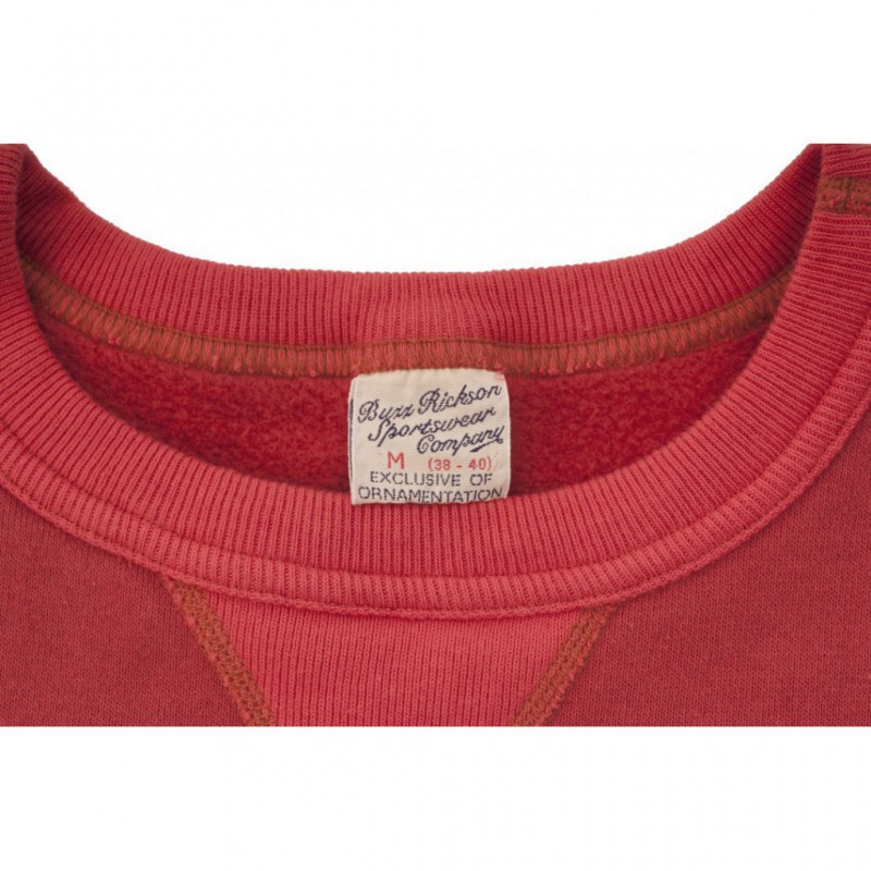 PLAIN SWEATSHIRT 4-NEEDLE SUBDUED RED